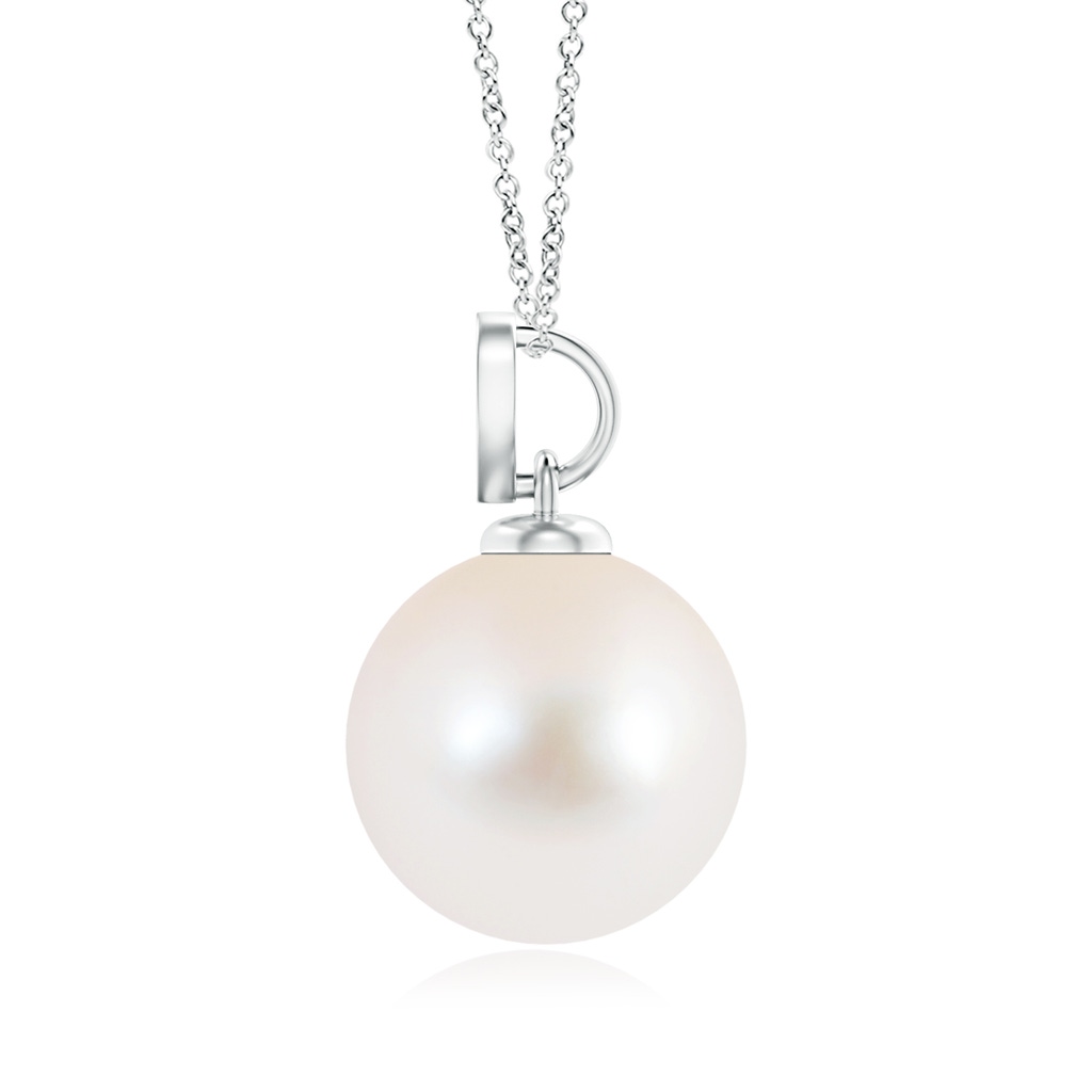 9mm AAA Freshwater Pearl Pendant with Heart-Shaped Bale in White Gold Product Image