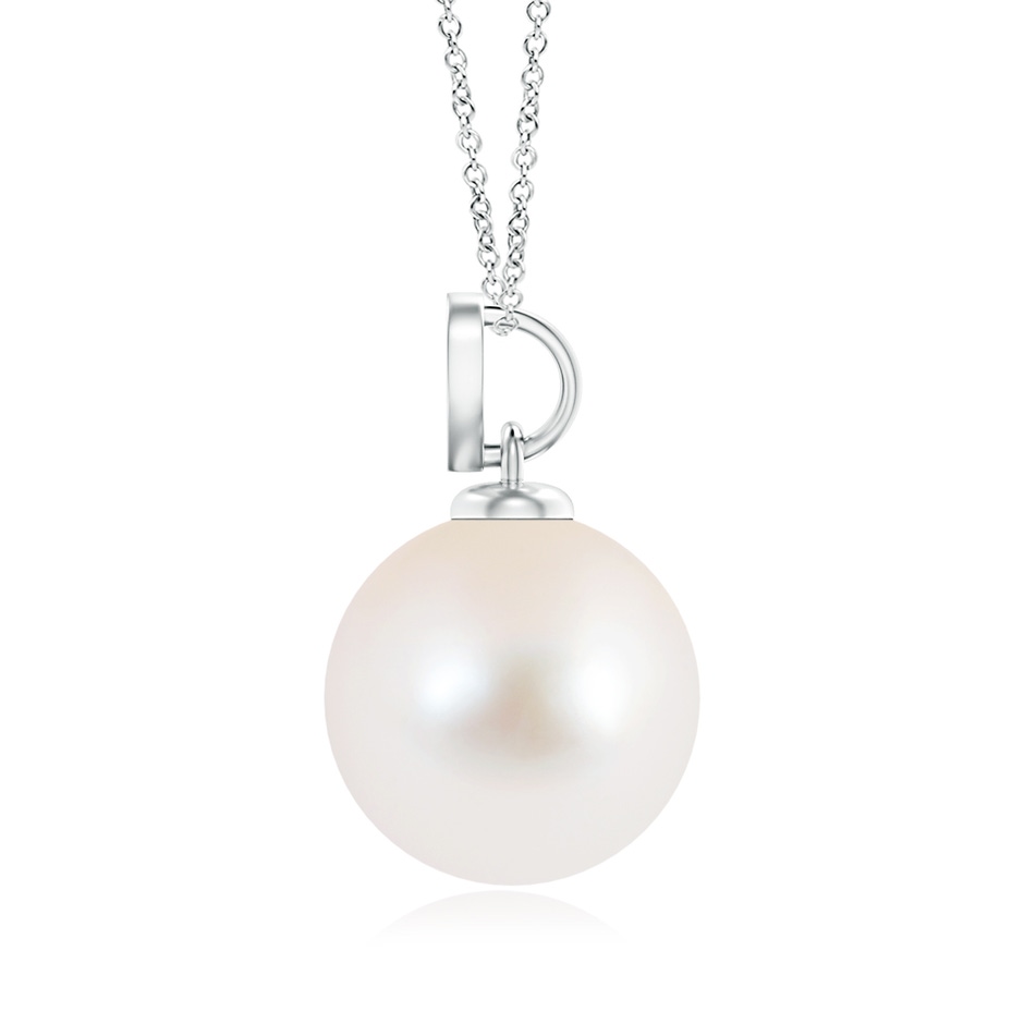 9mm AAA Freshwater Pearl Pendant with Heart-Shaped Bale in White Gold product image