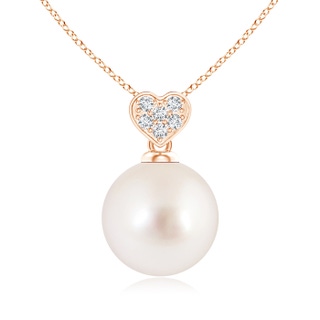 9mm AAAA South Sea Pearl Pendant with Heart-Shaped Bale in 9K Rose Gold