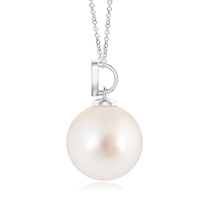 9mm AAAA South Sea Pearl Pendant with Heart-Shaped Bale in White Gold product image