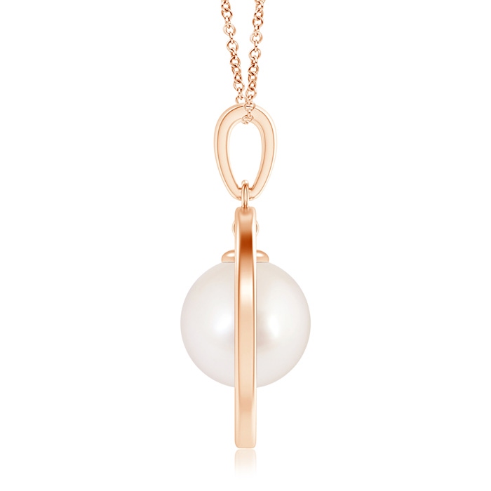 10mm AAAA South Sea Pearl Open Circle Dangle Pendant in Rose Gold product image