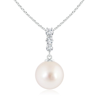 10mm AAAA South Sea Pearl Pendant with Graduated Diamonds in White Gold