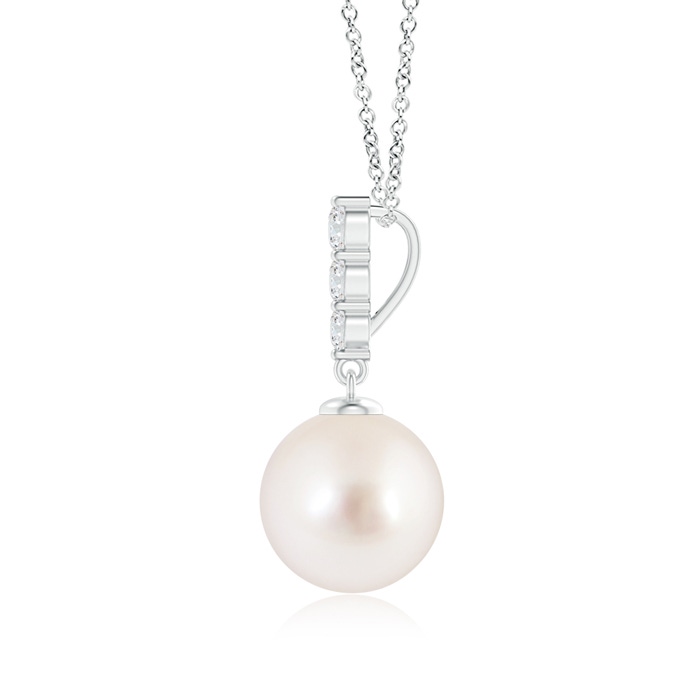 9mm AAAA South Sea Pearl Pendant with Graduated Diamonds in White Gold product image