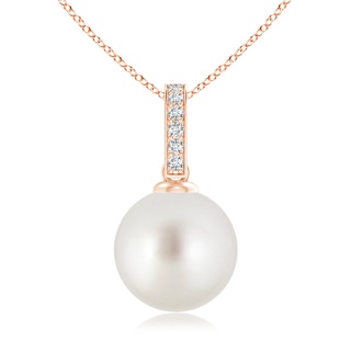 10mm AAA South Sea Pearl Drop Pendant with Diamond Bale in Rose Gold