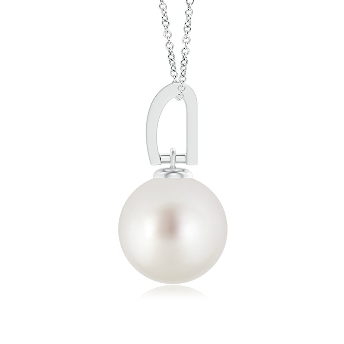 9mm AAA South Sea Pearl Drop Pendant with Diamond Bale in White Gold Product Image