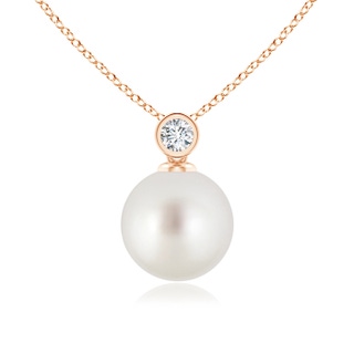 9mm AAA South Sea Pearl Pendant with Bezel-Set Diamond in 10K Rose Gold