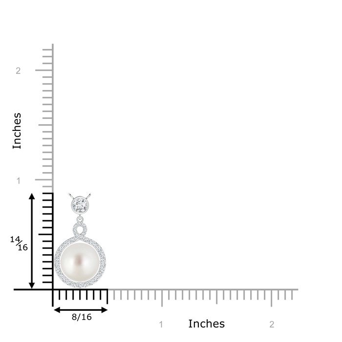 9mm AAA South Sea Cultured Pearl Pendant with Twisted Diamond Halo in White Gold product image