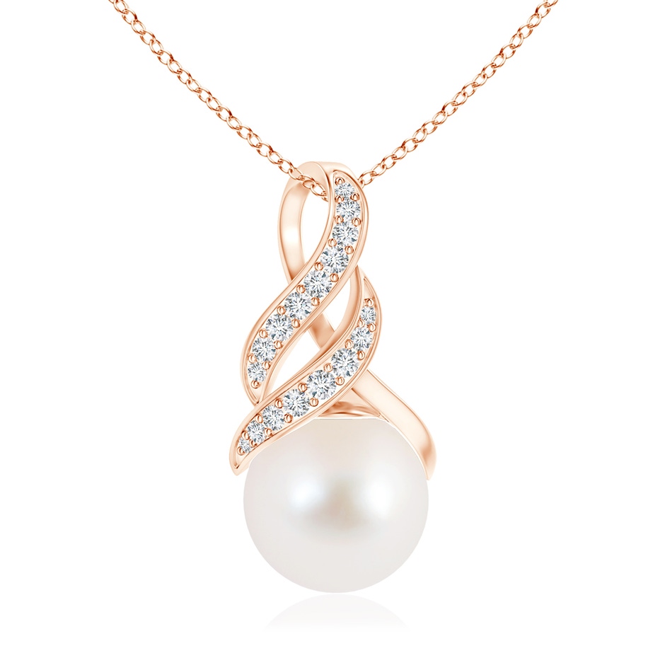 10mm AAA Freshwater Pearl Swirl Bale Pendant in Rose Gold 
