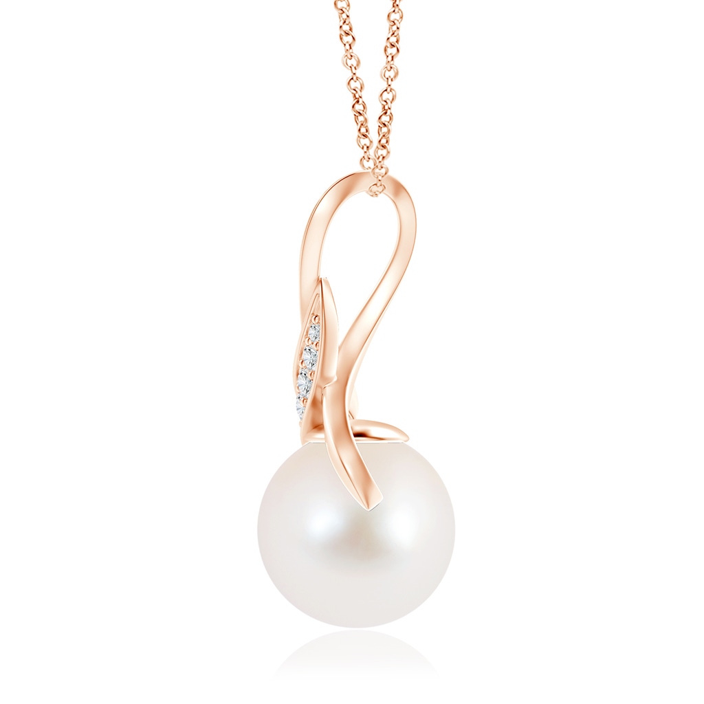 10mm AAA Freshwater Pearl Swirl Bale Pendant in Rose Gold Product Image