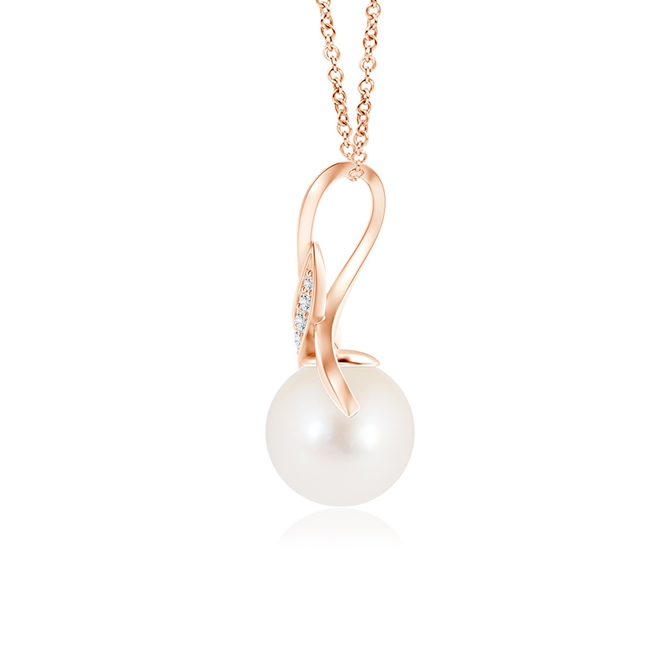 8mm AAA Freshwater Pearl Swirl Bale Pendant in Rose Gold product image