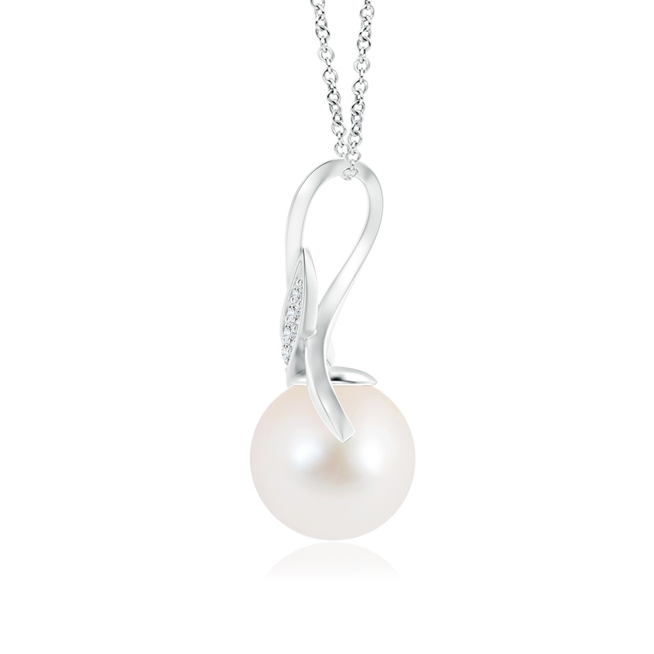 9mm AAA Freshwater Pearl Swirl Bale Pendant in White Gold product image