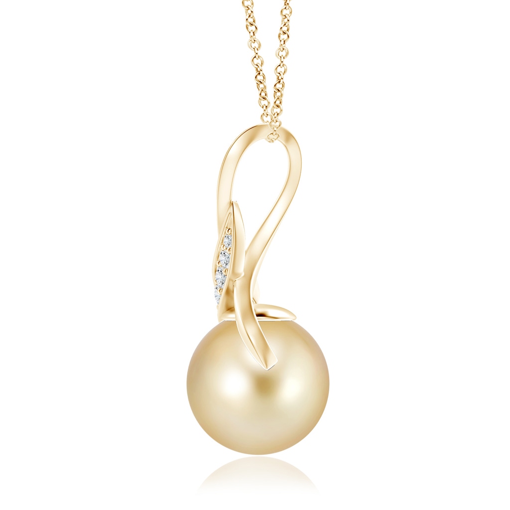 10mm AAAA Golden South Sea Pearl Swirl Bale Pendant in Yellow Gold Product Image