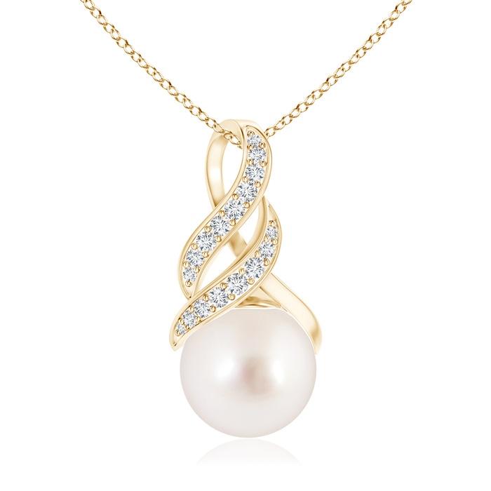 10mm AAAA South Sea Pearl Swirl Bale Pendant in 9K Yellow Gold 