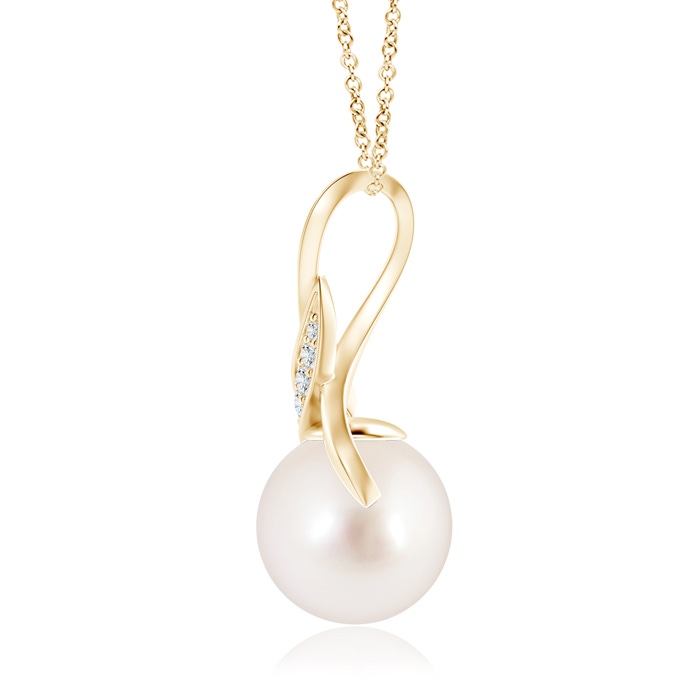 10mm AAAA South Sea Pearl Swirl Bale Pendant in 9K Yellow Gold product image