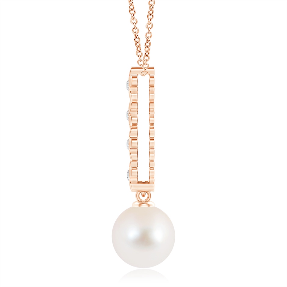 10mm AAA Freshwater Pearl Pendant with Cascading Flowers in Rose Gold product image