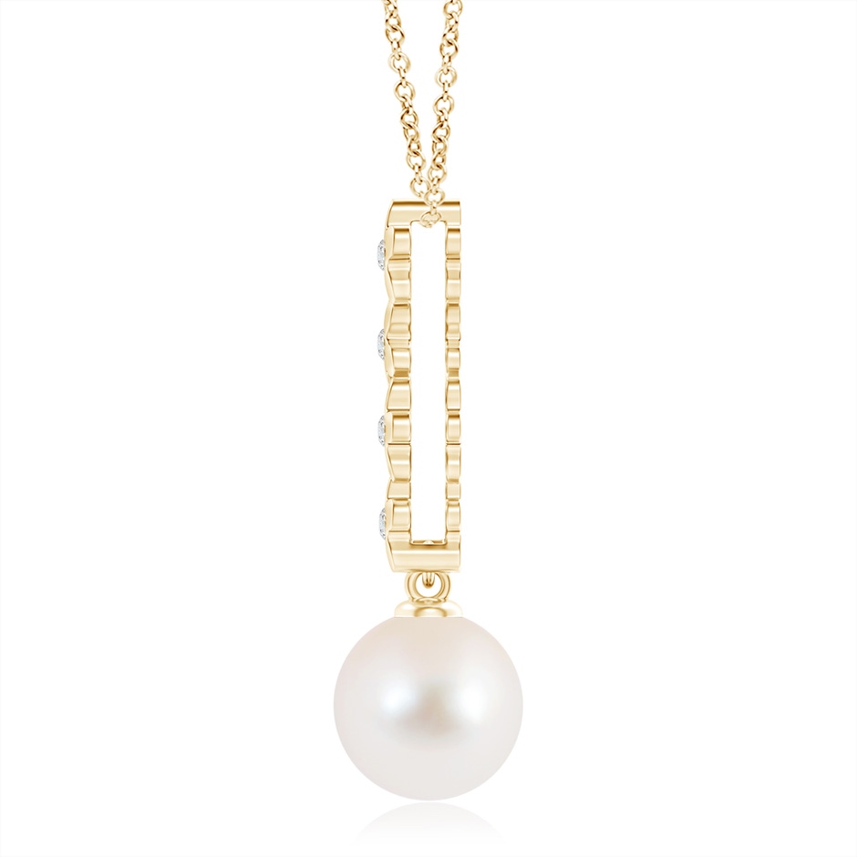 10mm AAA Freshwater Pearl Pendant with Cascading Flowers in Yellow Gold product image