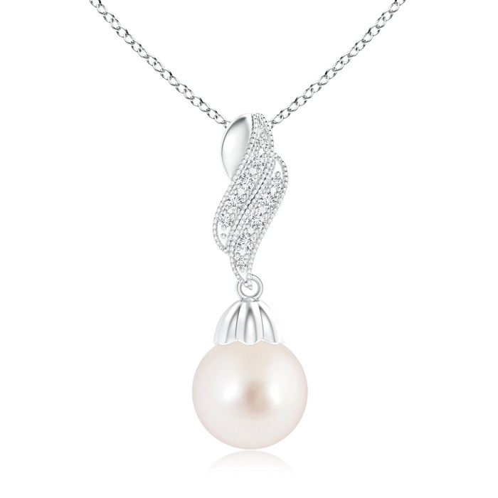 10mm AAAA Vintage Inspired South Sea Cultured Pearl Dangle Pendant in S999 Silver