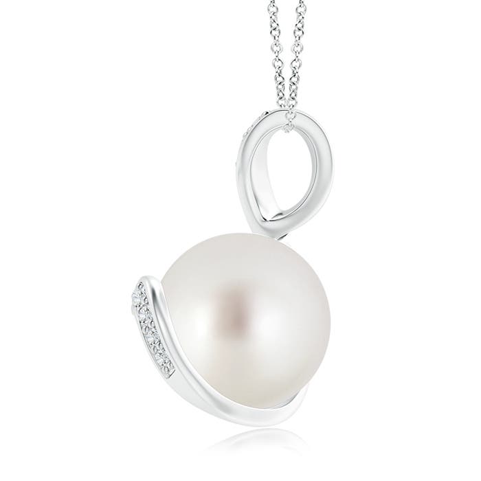 AAA - South Sea Cultured Pearl / 7.37 CT / 14 KT White Gold