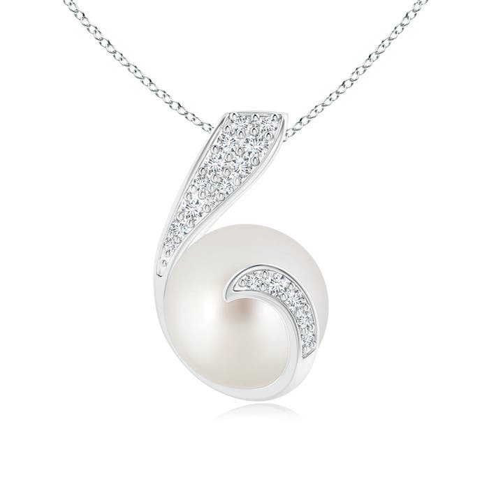 AAA - South Sea Cultured Pearl / 5.38 CT / 14 KT White Gold