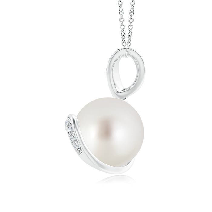 AAA - South Sea Cultured Pearl / 5.38 CT / 14 KT White Gold