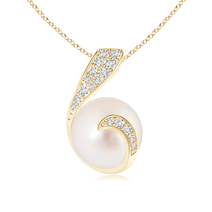 AAAA - South Sea Cultured Pearl / 5.38 CT / 14 KT Yellow Gold