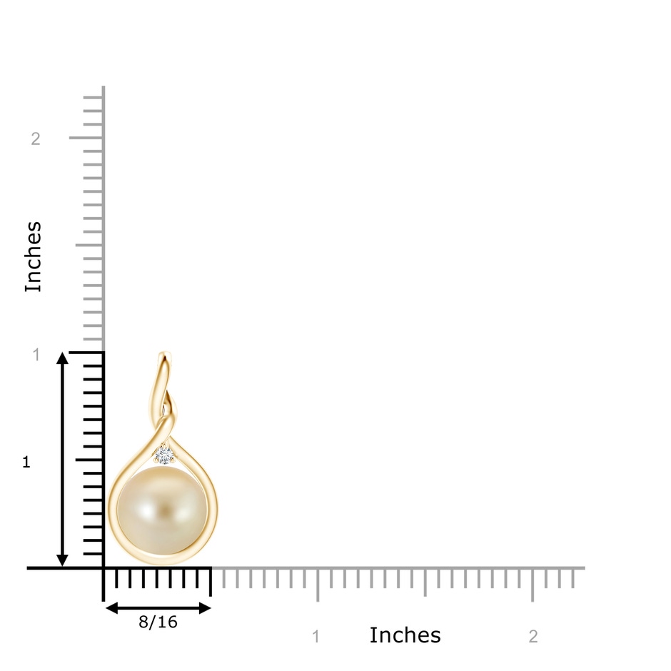 10mm AAA Golden South Sea Pearl Pendant with Twisted Bale in Yellow Gold product image