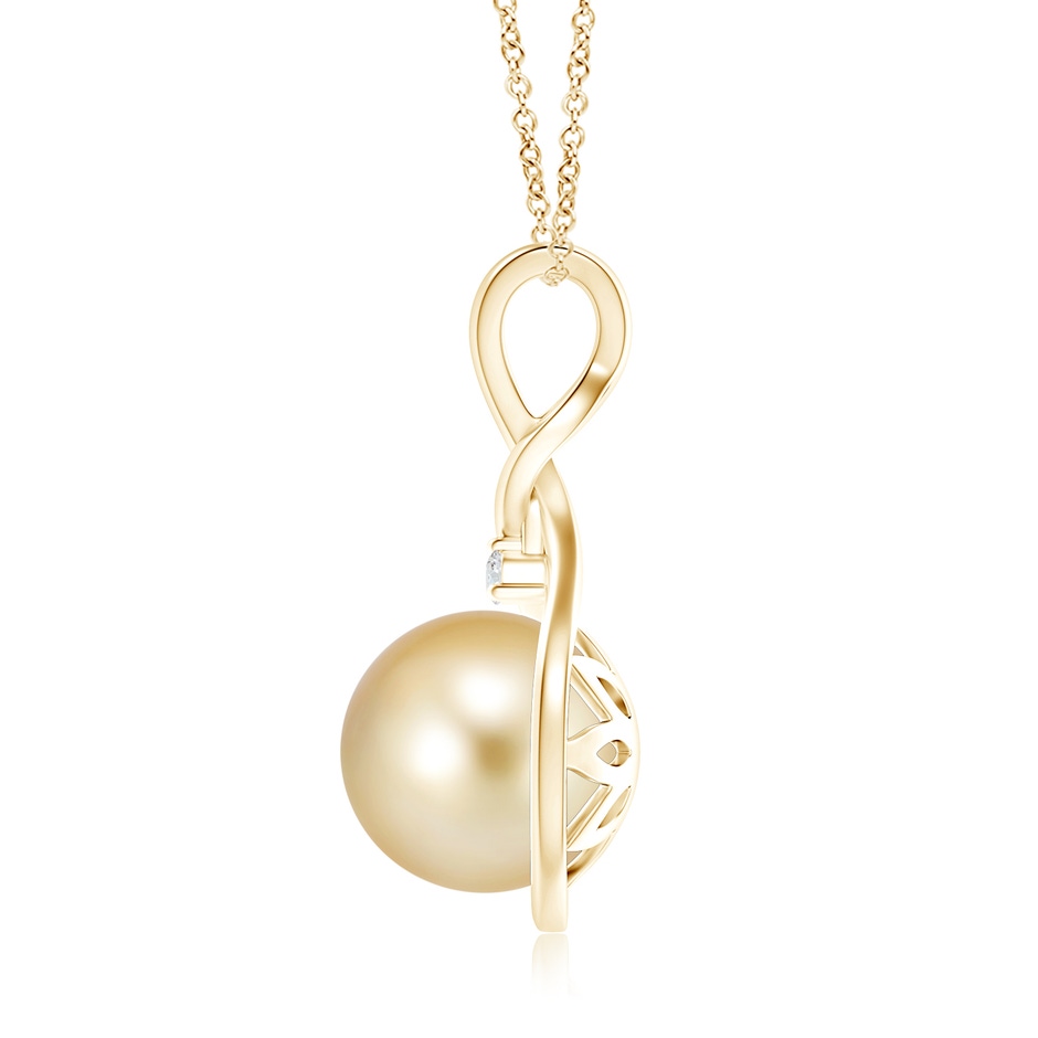 10mm AAAA Golden South Sea Pearl Pendant with Twisted Bale in Yellow Gold product image