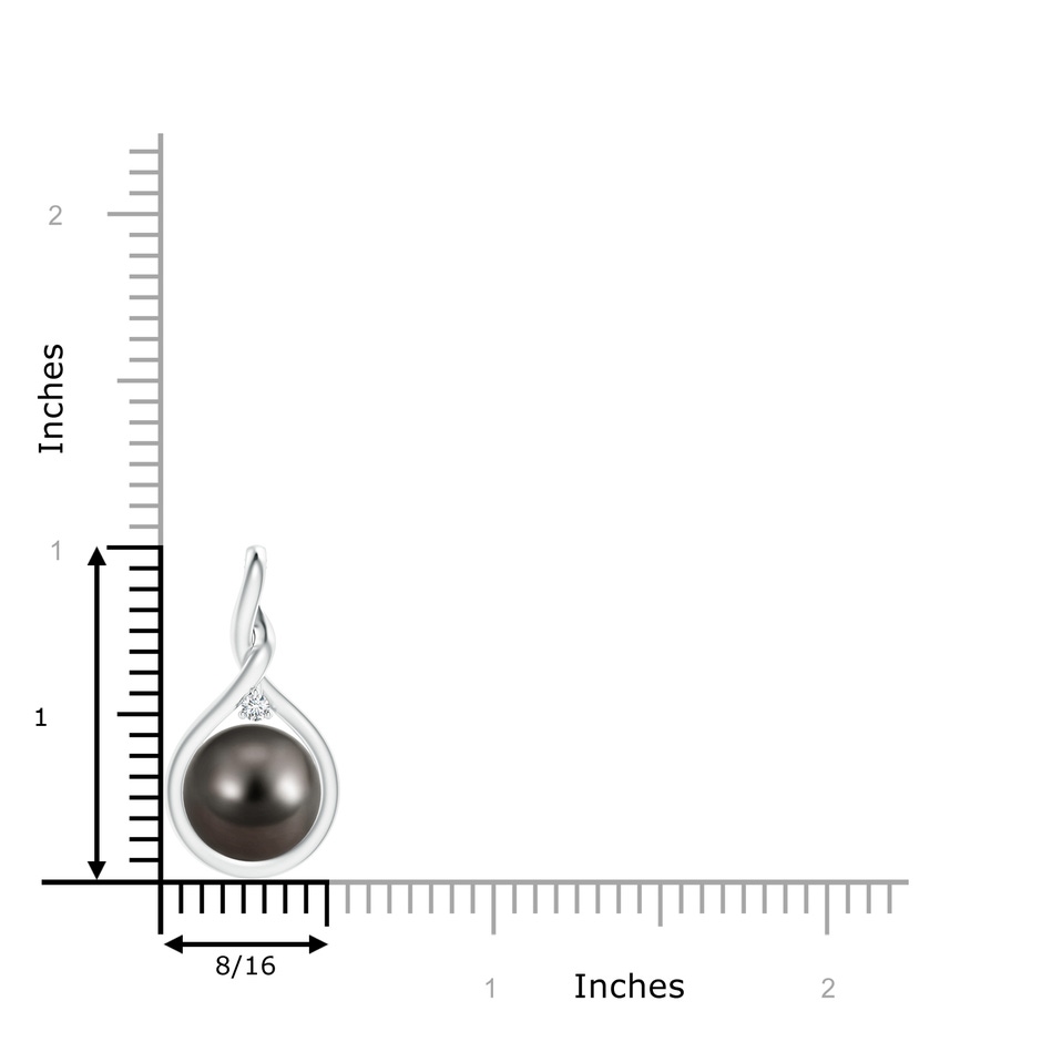 10mm AAA Tahitian Pearl and Diamond Twisted Bale Pendant in White Gold product image