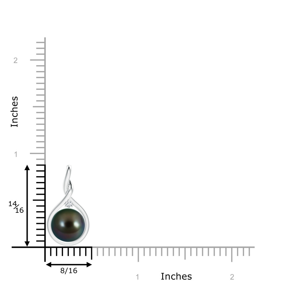 9mm AAAA Tahitian Pearl and Diamond Twisted Bale Pendant in S999 Silver product image