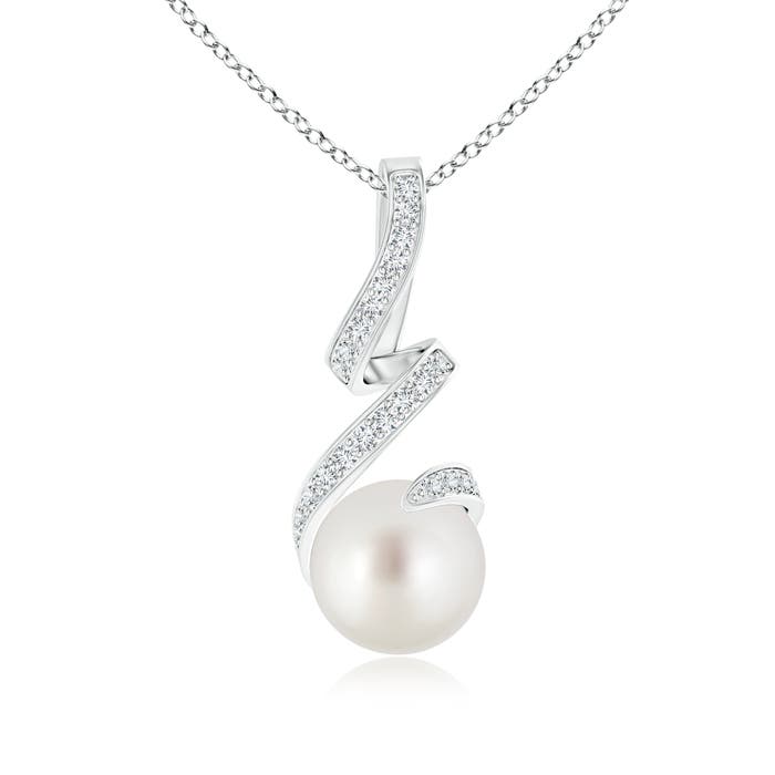 AAA - South Sea Cultured Pearl / 5.45 CT / 14 KT White Gold