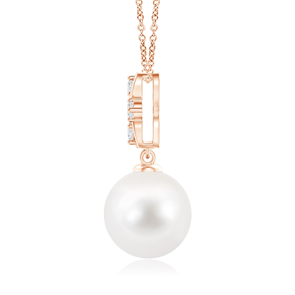 10mm AA Freshwater Pearl Pendant with Diamond Infinity Bale in Rose Gold product image