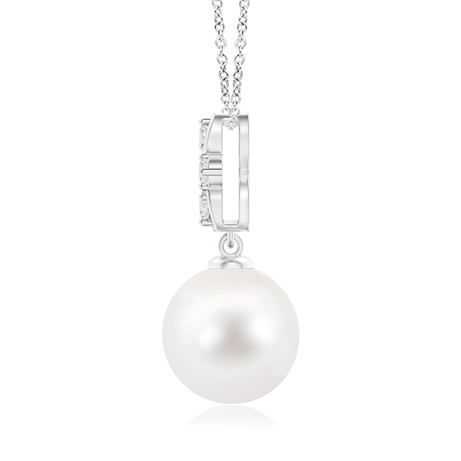 10mm AA Freshwater Pearl Pendant with Diamond Infinity Bale in White Gold product image