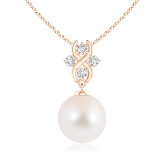 10mm AAA Freshwater Pearl Pendant with Diamond Infinity Bale in Rose Gold