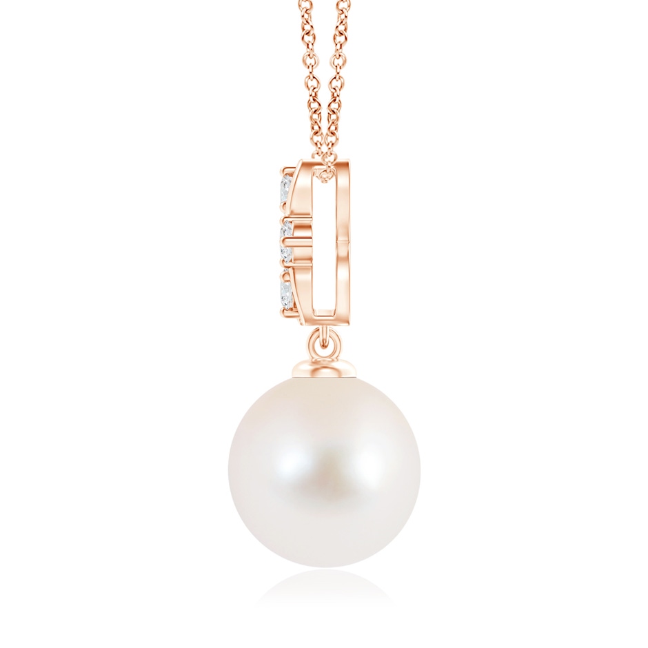 10mm AAA Freshwater Pearl Pendant with Diamond Infinity Bale in Rose Gold product image