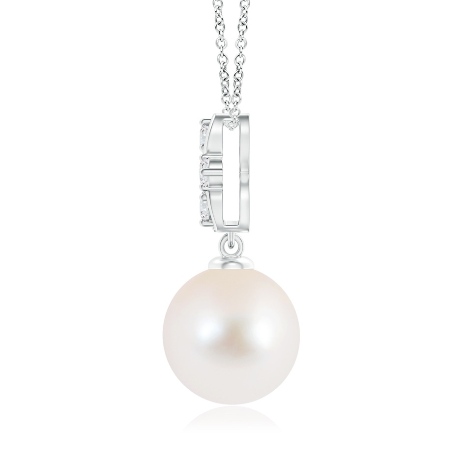 10mm AAA Freshwater Pearl Pendant with Diamond Infinity Bale in White Gold product image