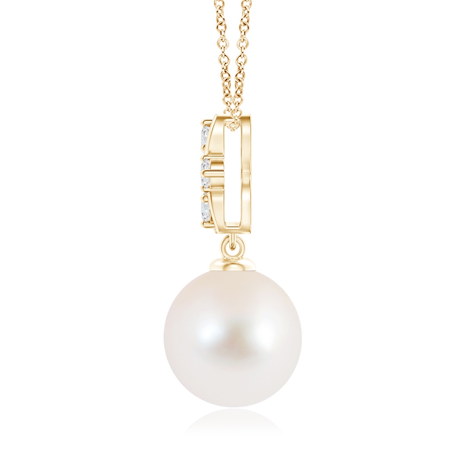 10mm AAA Freshwater Pearl Pendant with Diamond Infinity Bale in Yellow Gold product image