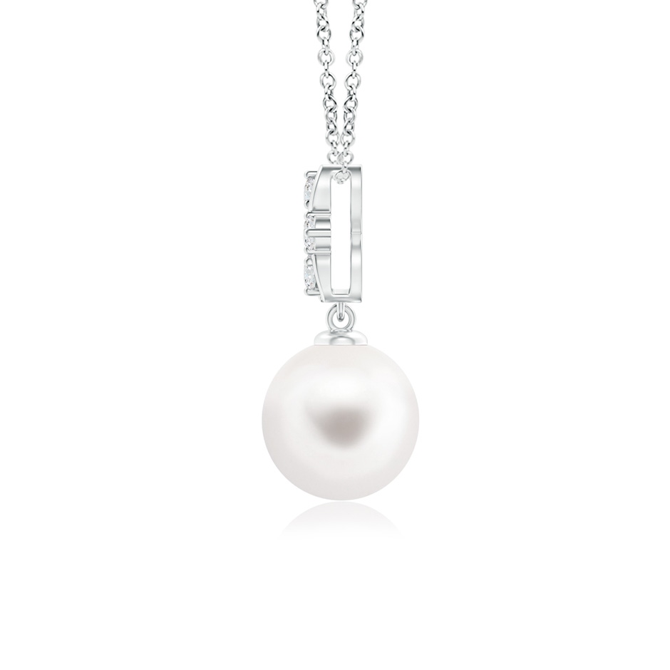 8mm AA Freshwater Pearl Pendant with Diamond Infinity Bale in White Gold product image