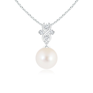 8mm AAA Freshwater Pearl Pendant with Diamond Infinity Bale in White Gold