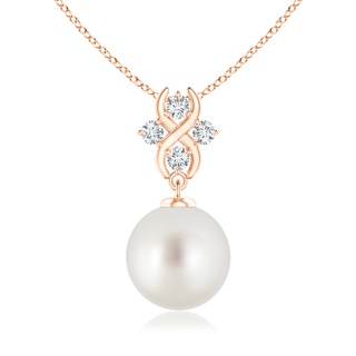 10mm AAA South Sea Pearl Pendant with Diamond Infinity Bale in Rose Gold