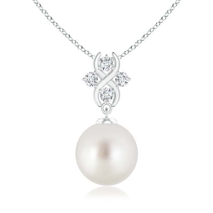 10mm AAA South Sea Pearl Pendant with Diamond Infinity Bale in White Gold