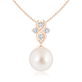 10mm AAAA South Sea Pearl Pendant with Diamond Infinity Bale in Rose Gold