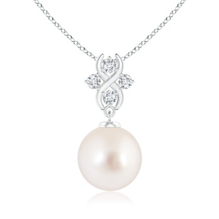 10mm AAAA South Sea Pearl Pendant with Diamond Infinity Bale in White Gold
