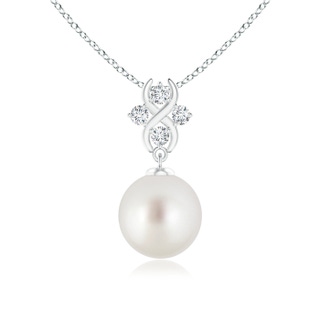 9mm AAA South Sea Pearl Pendant with Diamond Infinity Bale in White Gold