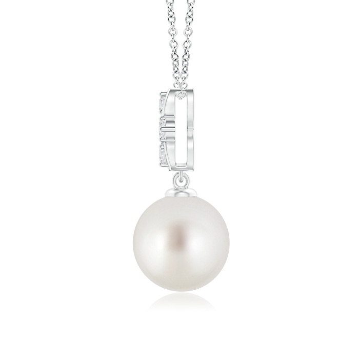 9mm AAA South Sea Pearl Pendant with Diamond Infinity Bale in White Gold product image