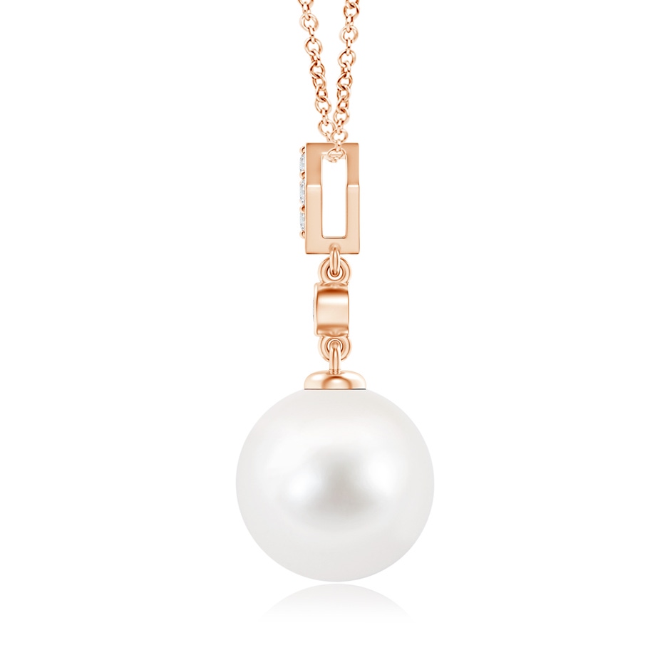 10mm AA Classic Freshwater Pearl Drop Pendant with Diamonds in Rose Gold product image