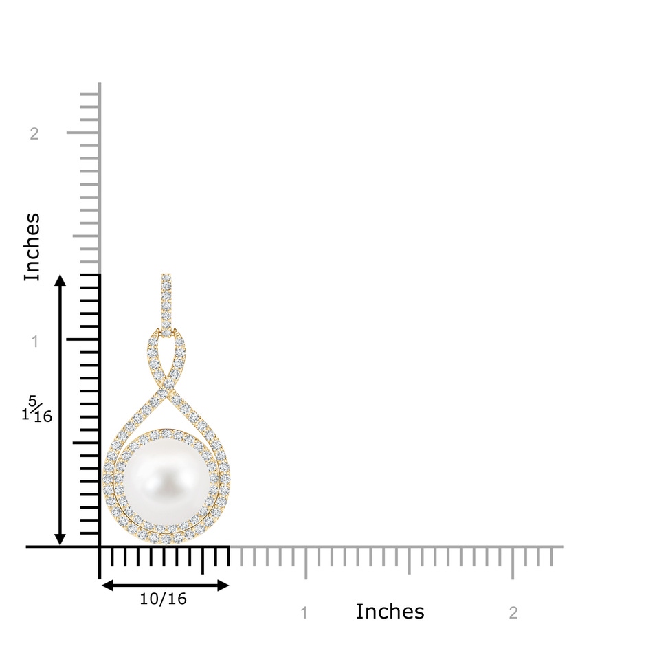 10mm AA Freshwater Pearl Infinity Pendant with Diamond Halo in Yellow Gold product image