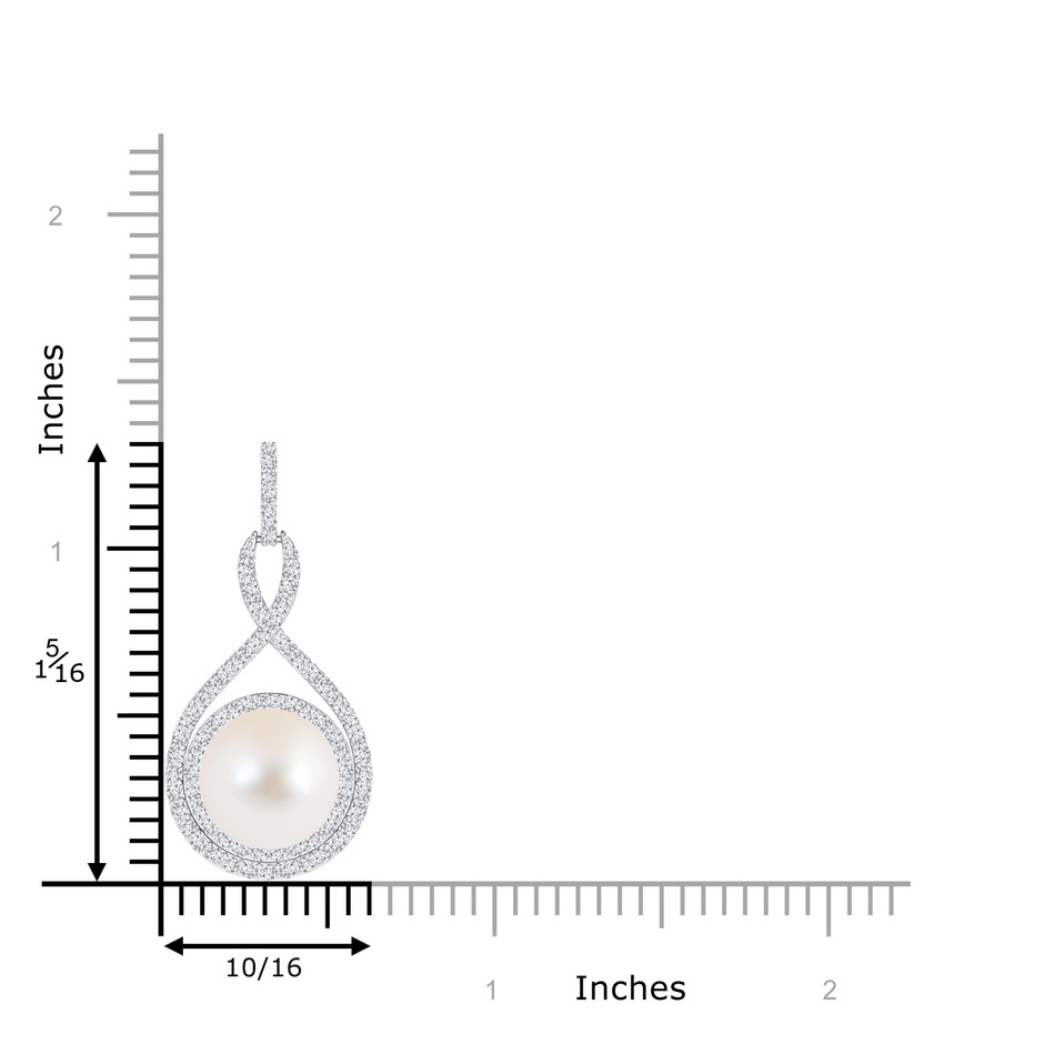10mm AAA Freshwater Pearl Infinity Pendant with Diamond Halo in White Gold product image