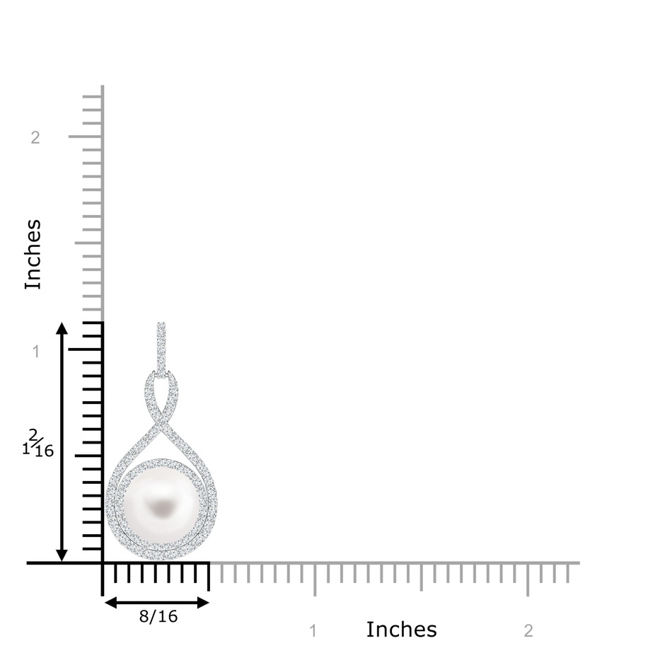 8mm AA Freshwater Pearl Infinity Pendant with Diamond Halo in White Gold product image