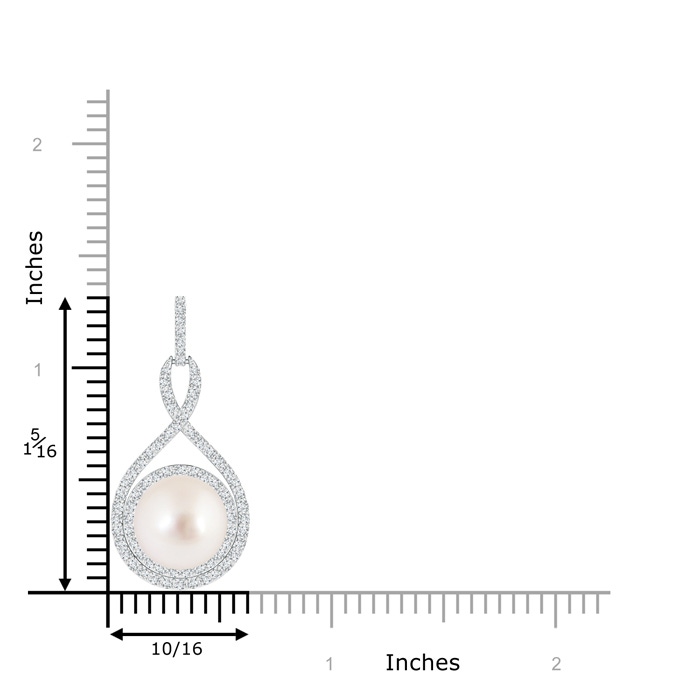 10mm AAAA South Sea Pearl Infinity Pendant with Diamond Halo in White Gold product image