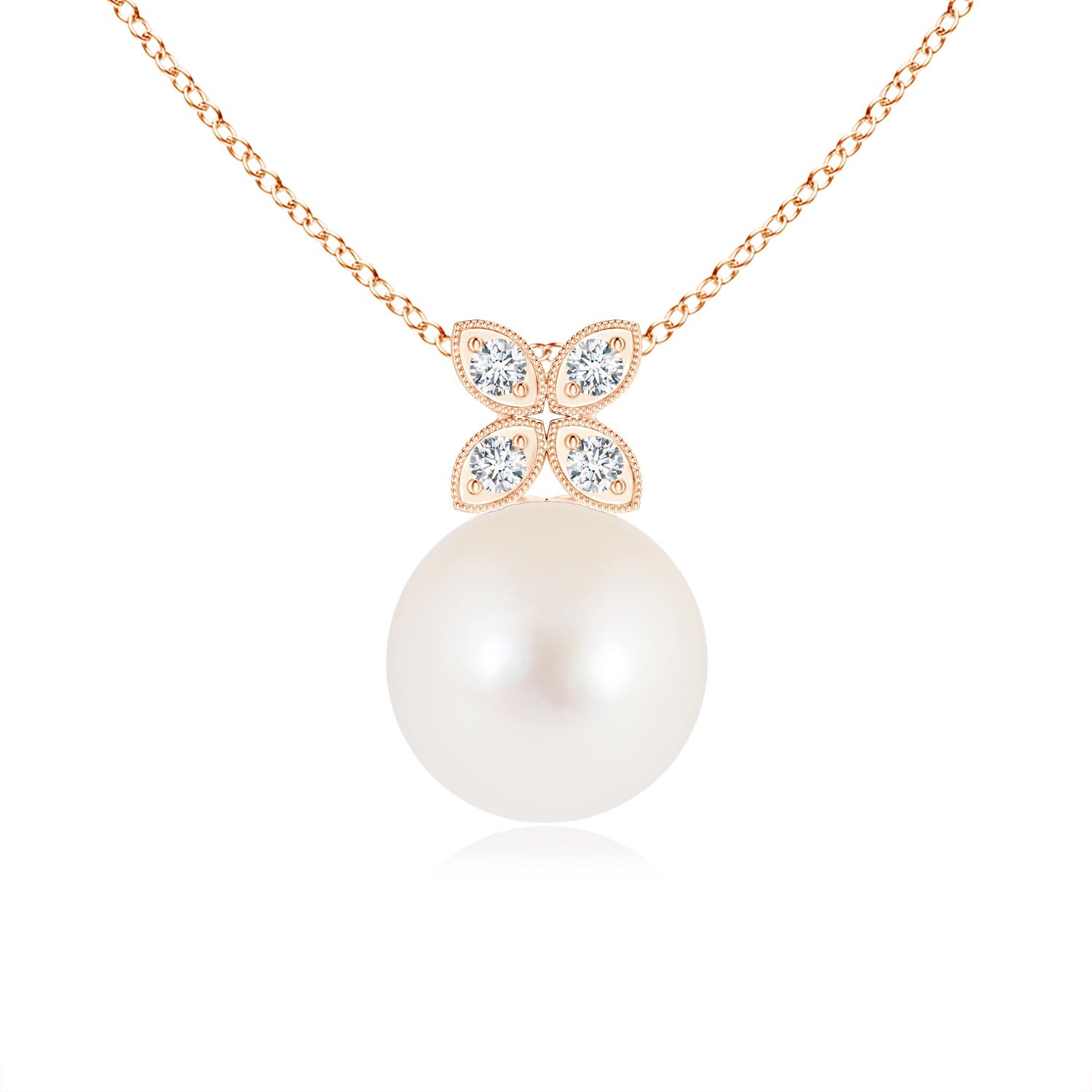 AAA - Freshwater Cultured Pearl / 3.75 CT / 14 KT Rose Gold